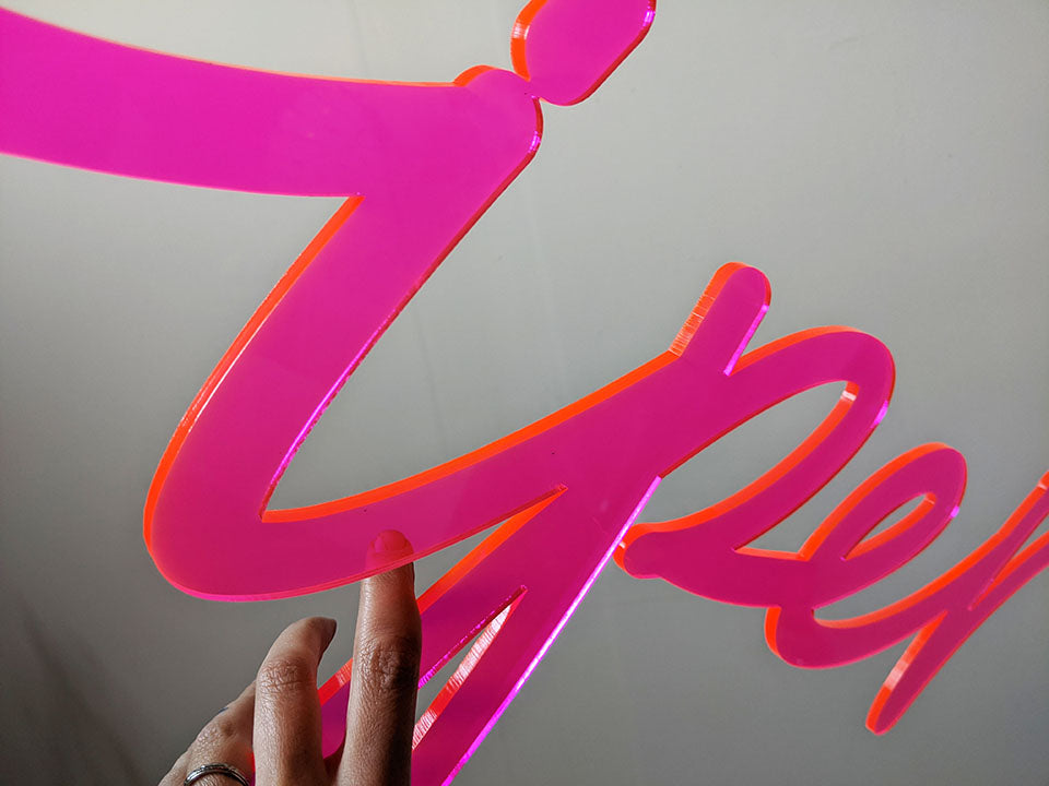 Pink Neon Acrylic Name Sign