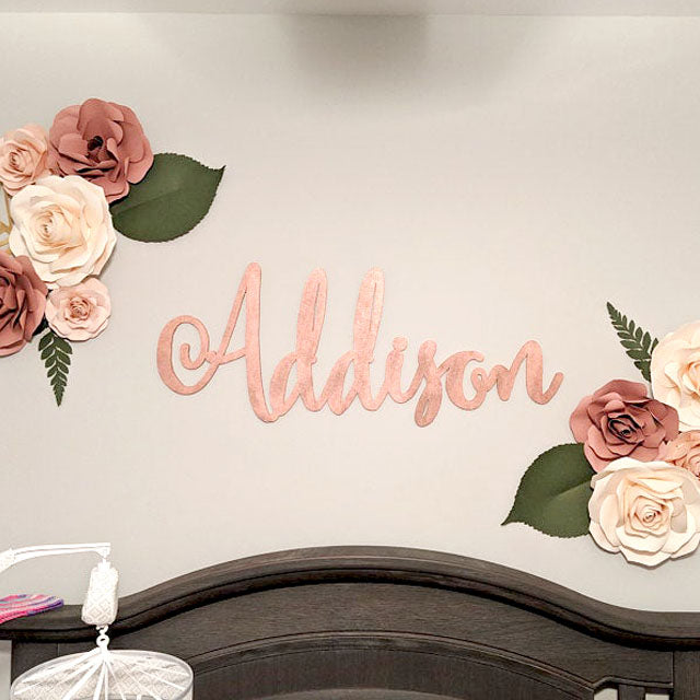 Rose Gold Baby Name Signs for the Perfect Touch to a Girl Nursery Decor