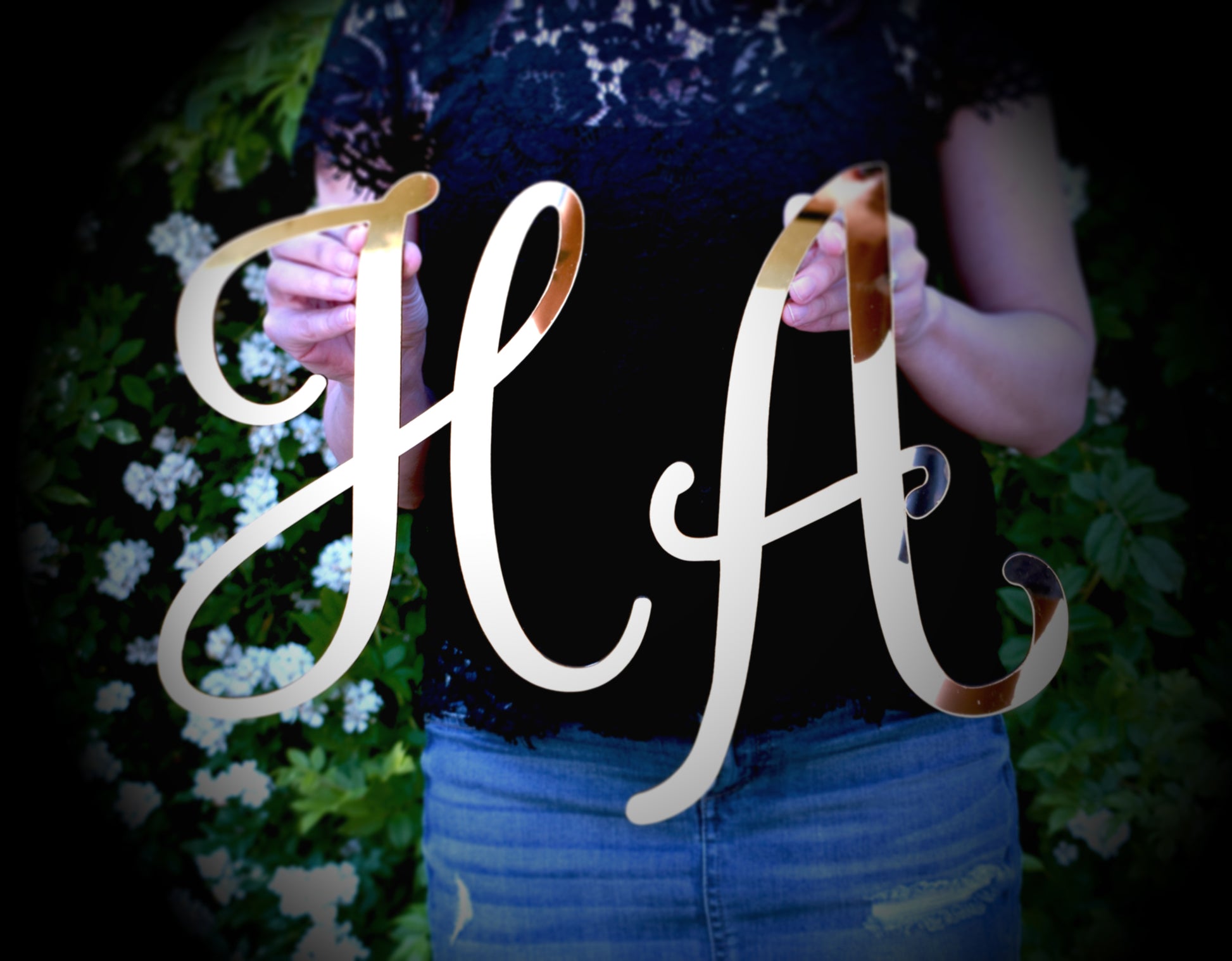 Mirrored Monogram wall Letters in Calligraphy Style - thebestcaketoppers