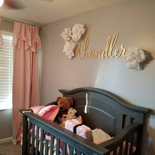 Large Laser Cut Calligraphy Name Sign for Kid's Wall or Nursery - thebestcaketoppers