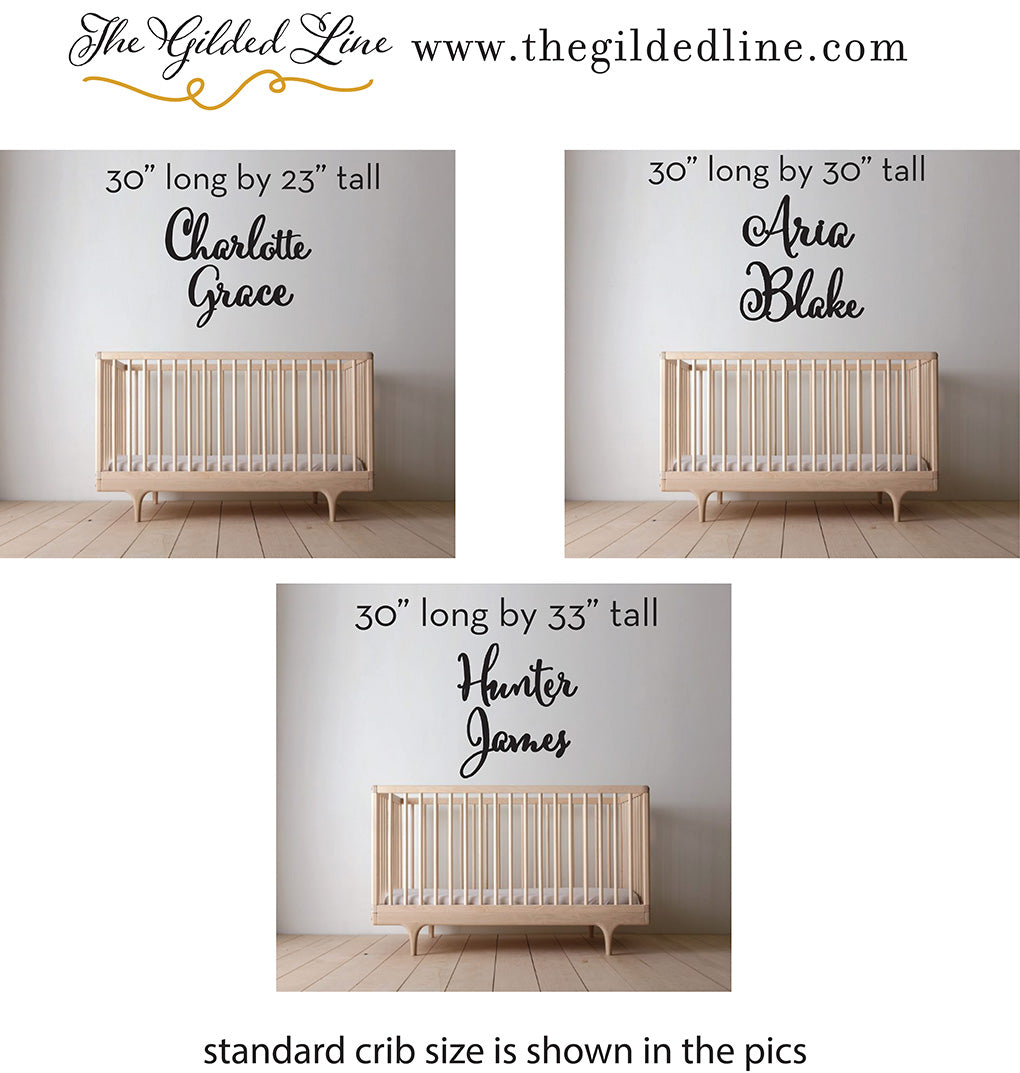 Two Name Baby Nursery Sign in Handwriting Font