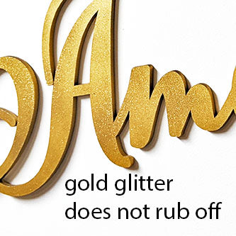 Gold Glitter Baby Name Sign