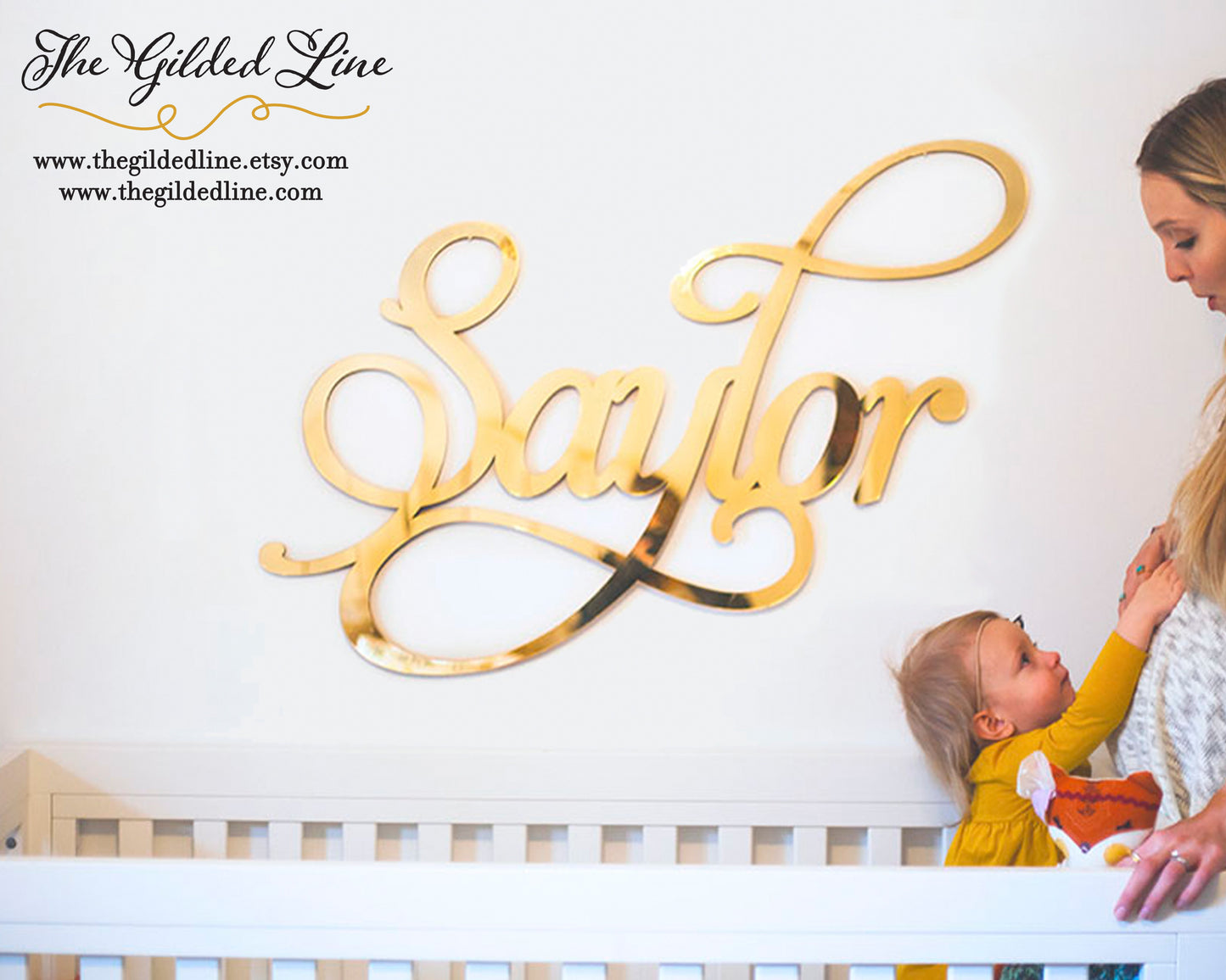 Mirrored Name Wall Sign in Custom Font - thebestcaketoppers