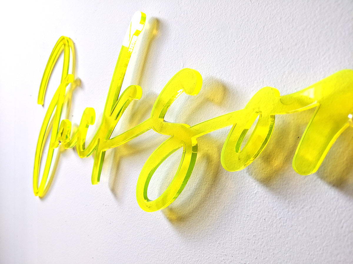 Neon Yellow Custom Sign for Baby or Nursery Room