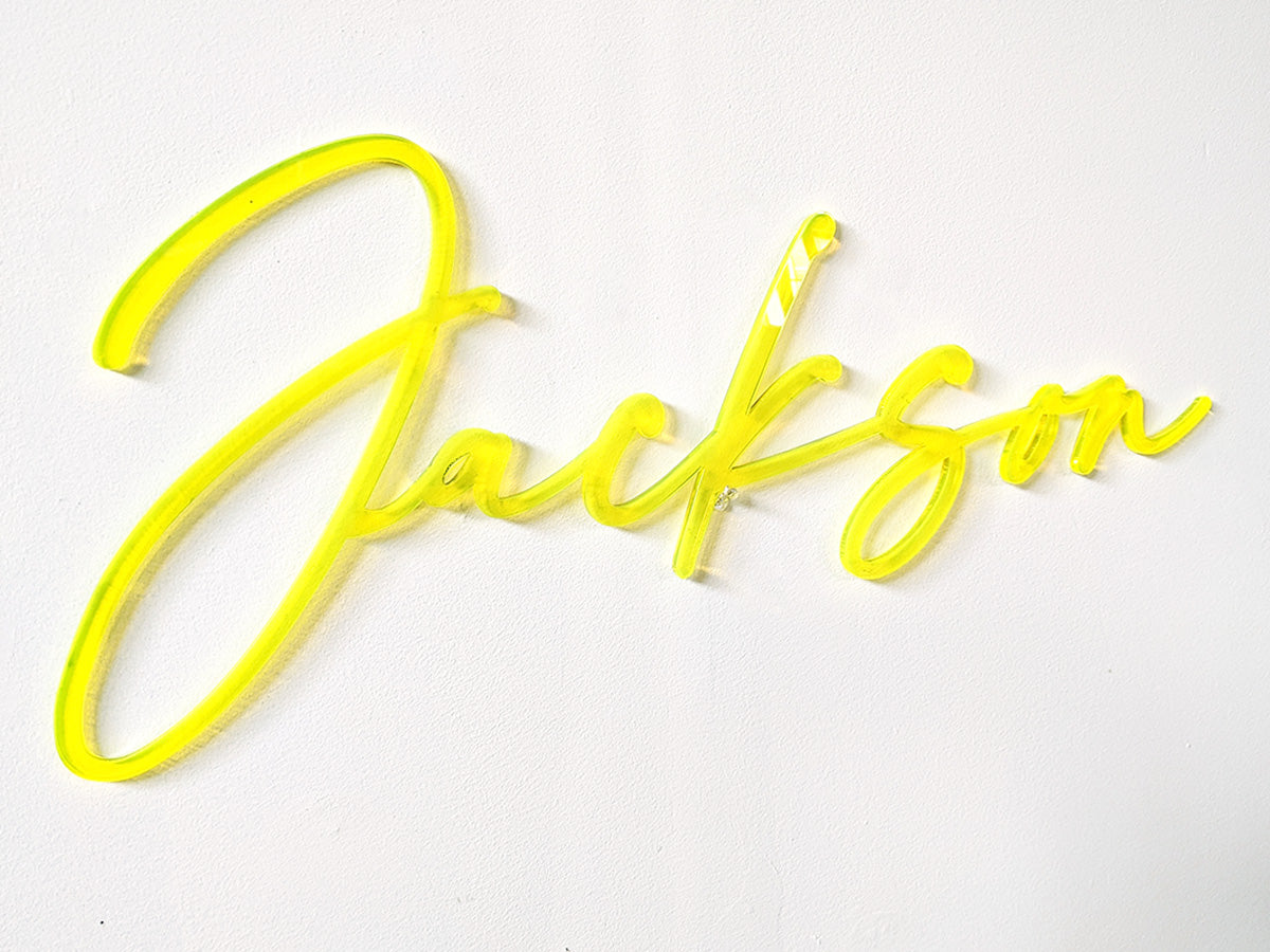 Neon Yellow Custom Sign for Baby or Nursery Room